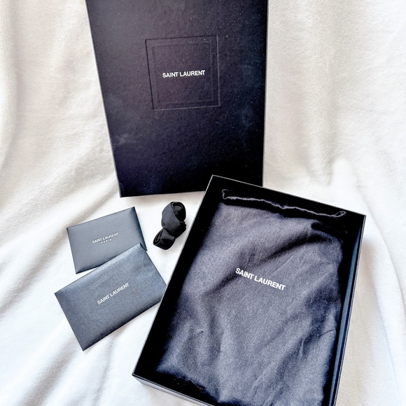 Authentic YSL New Pouch Monogram clutch bag Dark beige - Picture 5 of 9